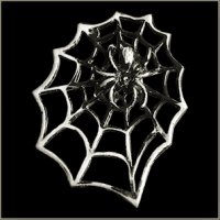 Large Spider in Web Biker Pin
