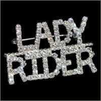 Lady Rider Rhinestone Lapel Pin
