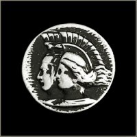 Roman Coin Biker Pin