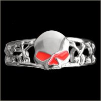 Red Eye Half Skull Man's Bracelet