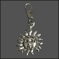 Sun Face Zipper Pull