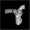 Gun in Holster Biker Pin