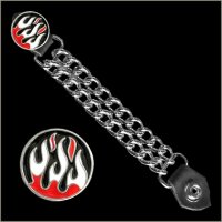Black, White, and Red Flame Vest Extender