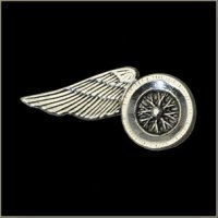 Large Wheel Wing Motorcycle Pin