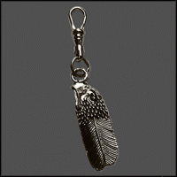 Eagle Head Feather Zipper Pull