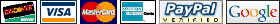 We accept Visa - Mastercard - American Express - Discover - Paypal
